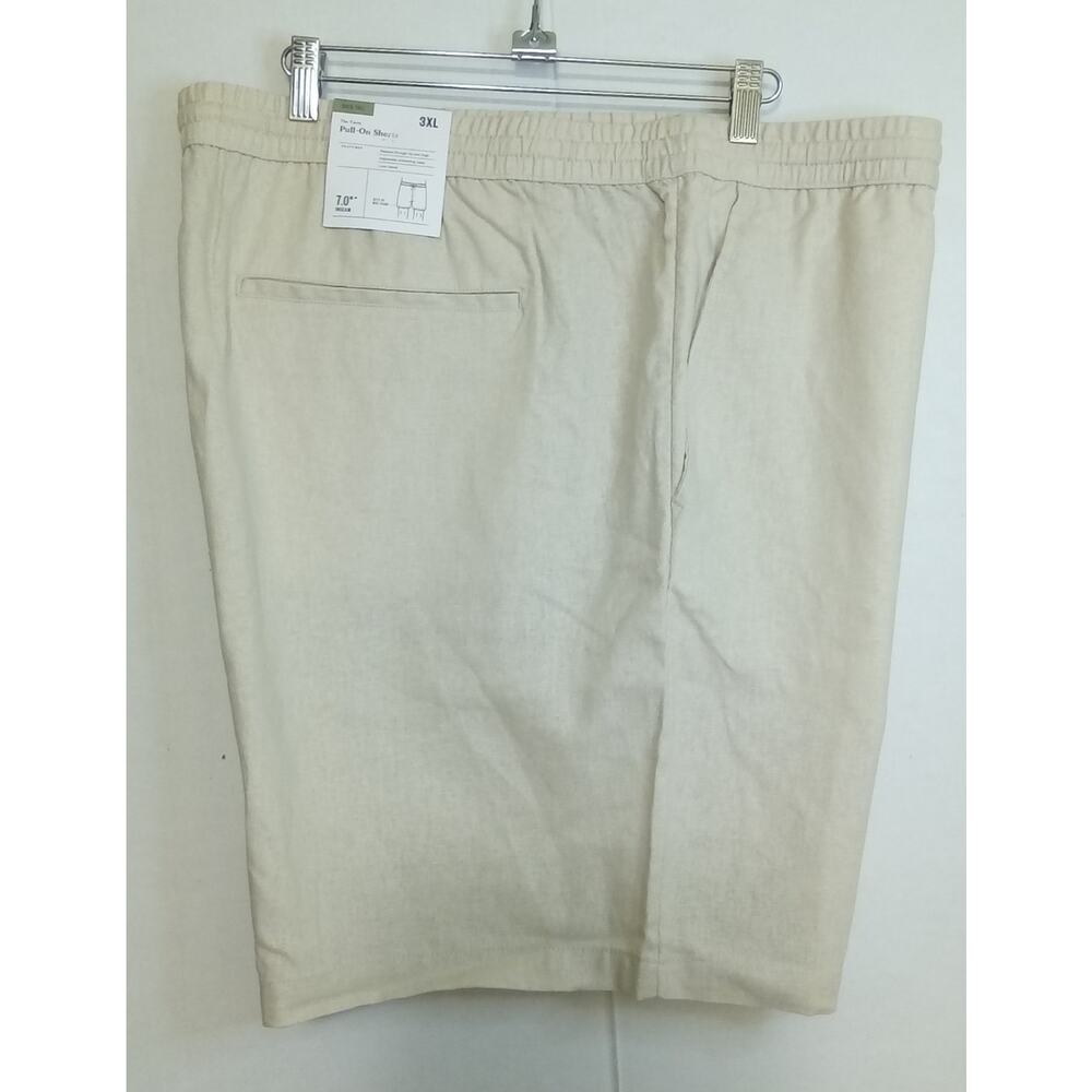 Good Fellow & Co Men's 7" Pull on Shorts Cream Linen Blend 3XL